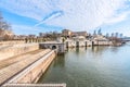 Philadelphia, Pennsylvania, USA - December, 2018 - View from Fairmount Water Works Garden, Philadelphia Art Museum Royalty Free Stock Photo