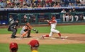 Philadelphia Phillies First Baseman Brad Miller a Hits a Ground Ball