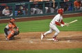 Philadelphia Phillies Bryce Harper Gets a Hit in a Game Against the Baltimore Orioles at Citizens Bank Park