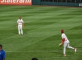 Philadelphia Phillies Right Fielder Bryce Harper Plays Catch with Matt Vierling