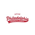 City of Philadelphia lettering design. Philadelphia, Pennsylvania typography design. Vector and illustration. Royalty Free Stock Photo