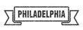 Philadelphia ribbon banner. Philadelphia grunge band sign.