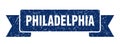 Philadelphia ribbon banner. Philadelphia grunge band sign.