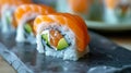 Philadelphia rolls with salmon, shrimp, avocado and cream cheese