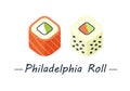 Philadelphia rolls set icons Royalty Free Stock Photo