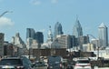 Philadelphia Skyline as Seen from the Vine Street Expressway (I-676) During a Traffic Jam