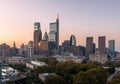 Philadelphia Skyline with Business District Area. Beautiful Morning Sunlight and Sky. Pennsylvania Royalty Free Stock Photo