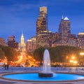 Philadelphia skyline at night Royalty Free Stock Photo