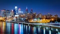 Philadelphia skyline by night Royalty Free Stock Photo