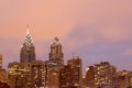 Philadelphia Skyline with Pink Evening Sky