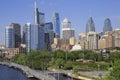 Philadelphia skyline with the Schuylkill River on the foreground