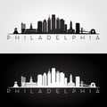 Philadelphia skyline silhouette Royalty Free Stock Photo