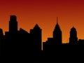 Philadelphia skyline at sunset Royalty Free Stock Photo