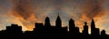 Philadelphia skyline at sunset Royalty Free Stock Photo