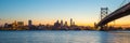 Philadelphia skyline at sunset Royalty Free Stock Photo