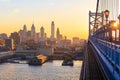 Philadelphia skyline at sunset Royalty Free Stock Photo