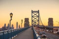 Philadelphia skyline at sunset Royalty Free Stock Photo