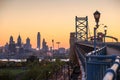 Philadelphia skyline at sunset Royalty Free Stock Photo