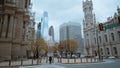 Philadelphia street corner with Masonic Temple and City Hall - travel photography