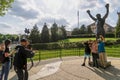 PHILADELPHIA, USA - APRIL 30 2019 - The Rocky steps at Museum of Art Royalty Free Stock Photo