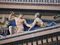 Philadelphia Museum of Art pediment close-up.