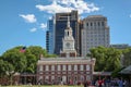 Philadelphia, USA - JUNE 14, 2018: Independence Hall on Chestnut Street in Philadelphia, Pennsylvania, USA. It is the place famous