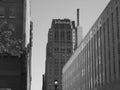 Monochrome image of The Edison Building in downtown Philadelphia.