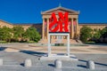 PHILADELPHIA, USA - NOVEMBER 22, 2016: The Philadelphia Pennsylvania Museum of Art East entrance and North wing Royalty Free Stock Photo