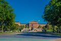 PHILADELPHIA, USA - NOVEMBER 22, 2016: The Philadelphia Pennsylvania Museum of Art East entrance and North wing Royalty Free Stock Photo