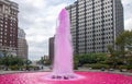 Pink water fountain at Love Park, Philadelphia Royalty Free Stock Photo