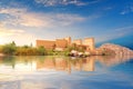 Philae temple on Agilkia Island, view from the Nile, Aswan, Egypt Royalty Free Stock Photo