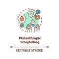 Philanthropic storytelling concept icon Royalty Free Stock Photo