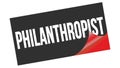 PHILANTHROPIST text on black red sticker stamp