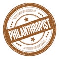 PHILANTHROPIST text on brown round grungy stamp