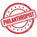 PHILANTHROPIST, word on red round stamp