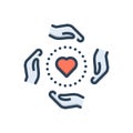 Color illustration icon for Philanthropy, benevolence and helpful Royalty Free Stock Photo
