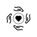 Black solid icon for Philanthropy, benevolence and helpul Royalty Free Stock Photo