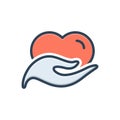 Color illustration icon for Philanthropy, benevolence and care Royalty Free Stock Photo