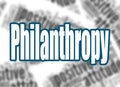 Philanthropy word with word cloud background