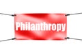 Philanthropy word with red banner