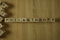 Philanthropy word from wooden blocks Royalty Free Stock Photo