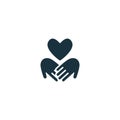 Philantropy icon. Monochrome simple sign from charity and non-profit collection. Philantropy icon for logo, templates