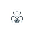 Philantropy outline icon. Monochrome simple sign from charity and non-profit collection. Philantropy icon for logo