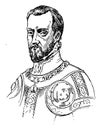 Philip II, vintage illustration