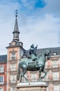 Philip III on the Plaza Mayor in Madrid, Spain. Royalty Free Stock Photo