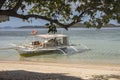 Philippine boat on the beach on island