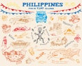 Philippine doodle sketch concept collection 2. Editable Clip Art Vector eps10 Royalty Free Stock Photo