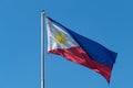 Philippine flag on clear blue sky