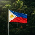 The Philippine flag is depicted, featuring a blue and red horizontal stripe with a white Royalty Free Stock Photo