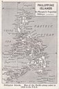 Vintage map of Philippine Islands on Mercator`s Projection Railways